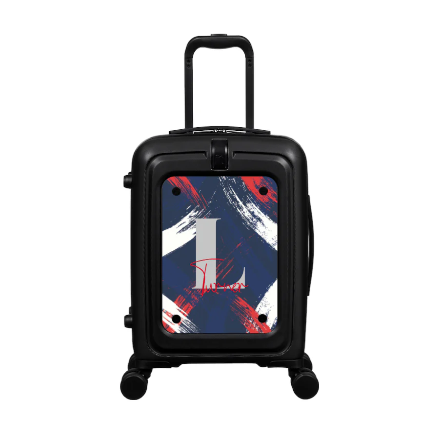 Modify - Suitcase with Personalised Panel (Brush Strokes - Letter & Name) - Image 2