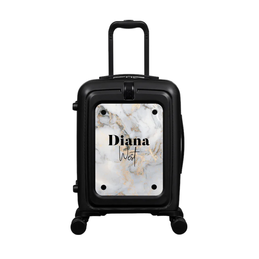 Modify - Suitcase with Personalised Panel (Grey Gold Marble - Double Name) - Image 2