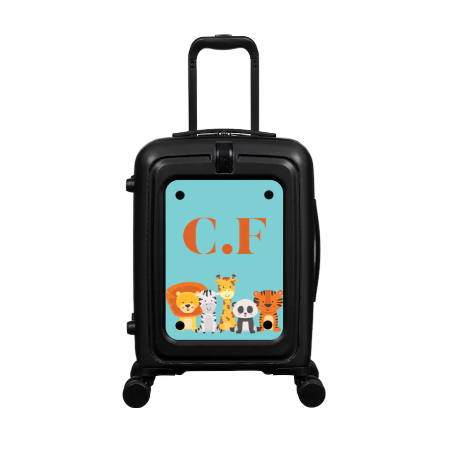 Modify - Suitcase with Personalised Panel (Kids Zoo Animals - Initials) - Image 2
