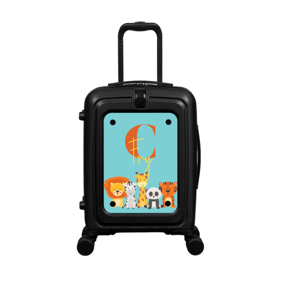 Modify - Suitcase with Personalised Panel (Kids Zoo Animals - Letter & Name) - Image 2