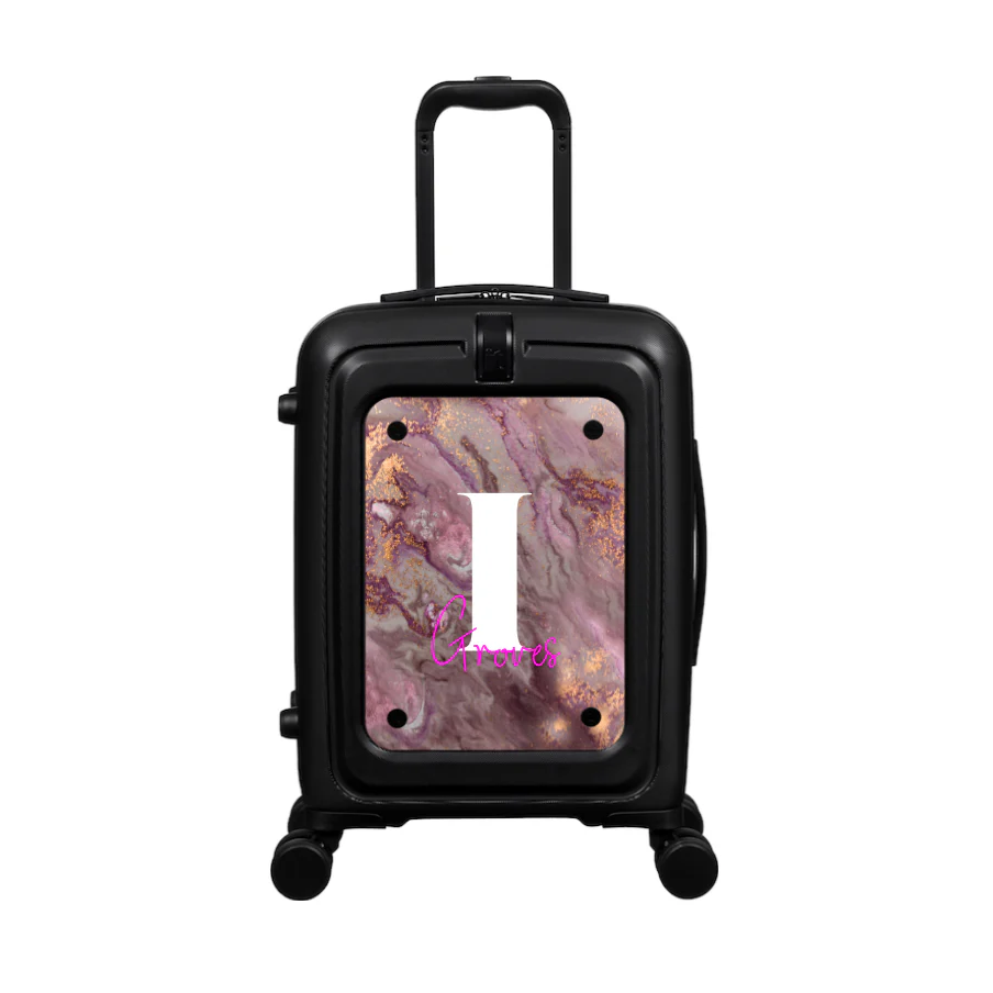 Modify - Suitcase with Personalised Panel (Rose Gold Marble - Letter & Name) - Image 2