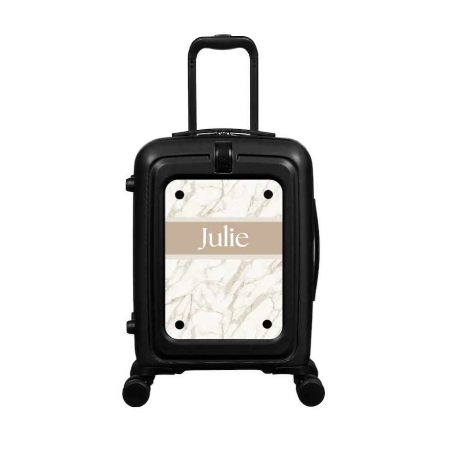 Modify - Suitcase with Personalised Panel (Warm Marble Stripe - Name) - Image 2