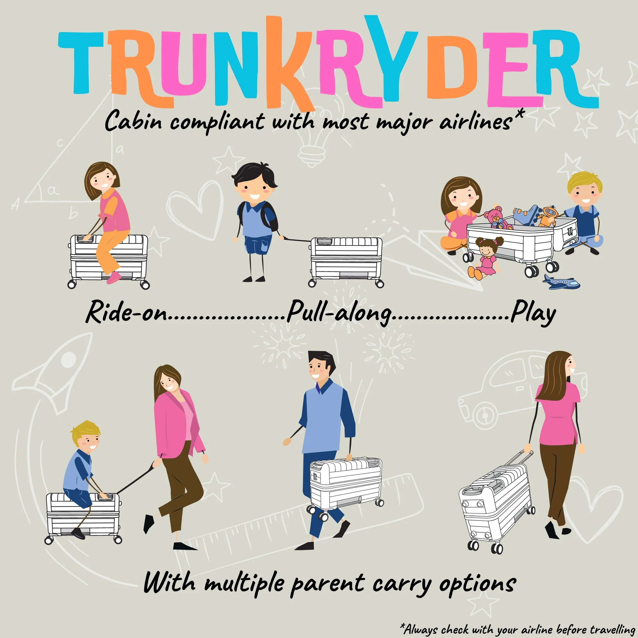 Trunkryder - Kids Ride-On Suitcase (Spaceship) - Image 18
