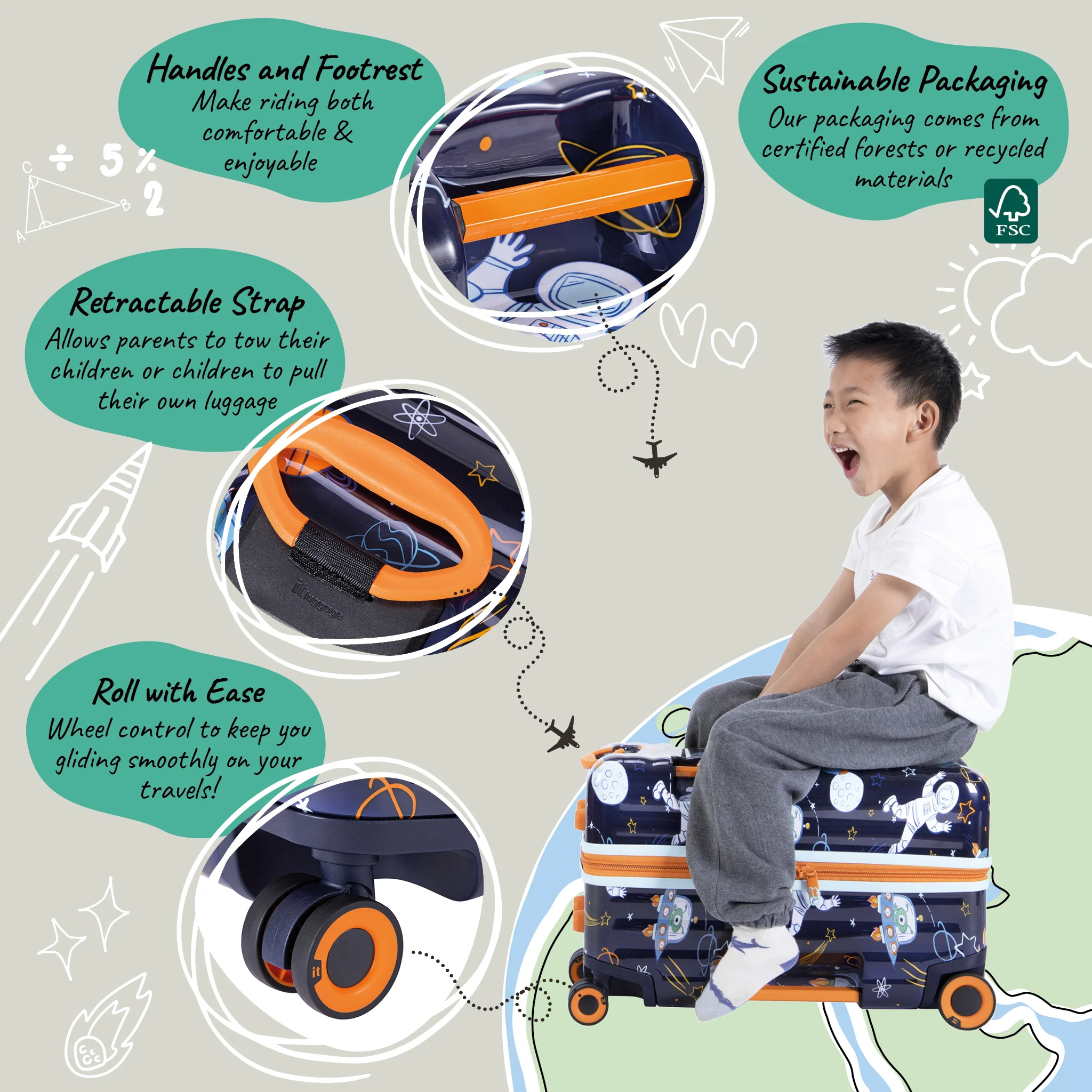 Trunkryder - Kids Ride-On Suitcase (Spaceship) - Image 20